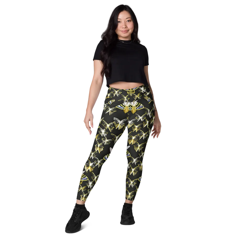 Nocturne Moths on Leggings with Pockets — Front