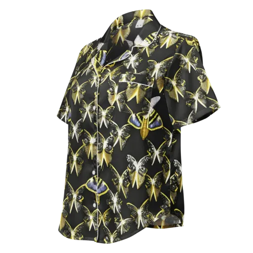 Nocturne Moths on a Women's Short Sleeve Pajama Top