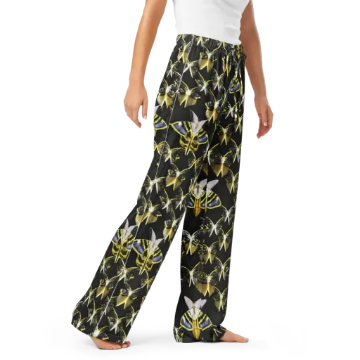 Nocturne Moths on a Women's Pajama Pants