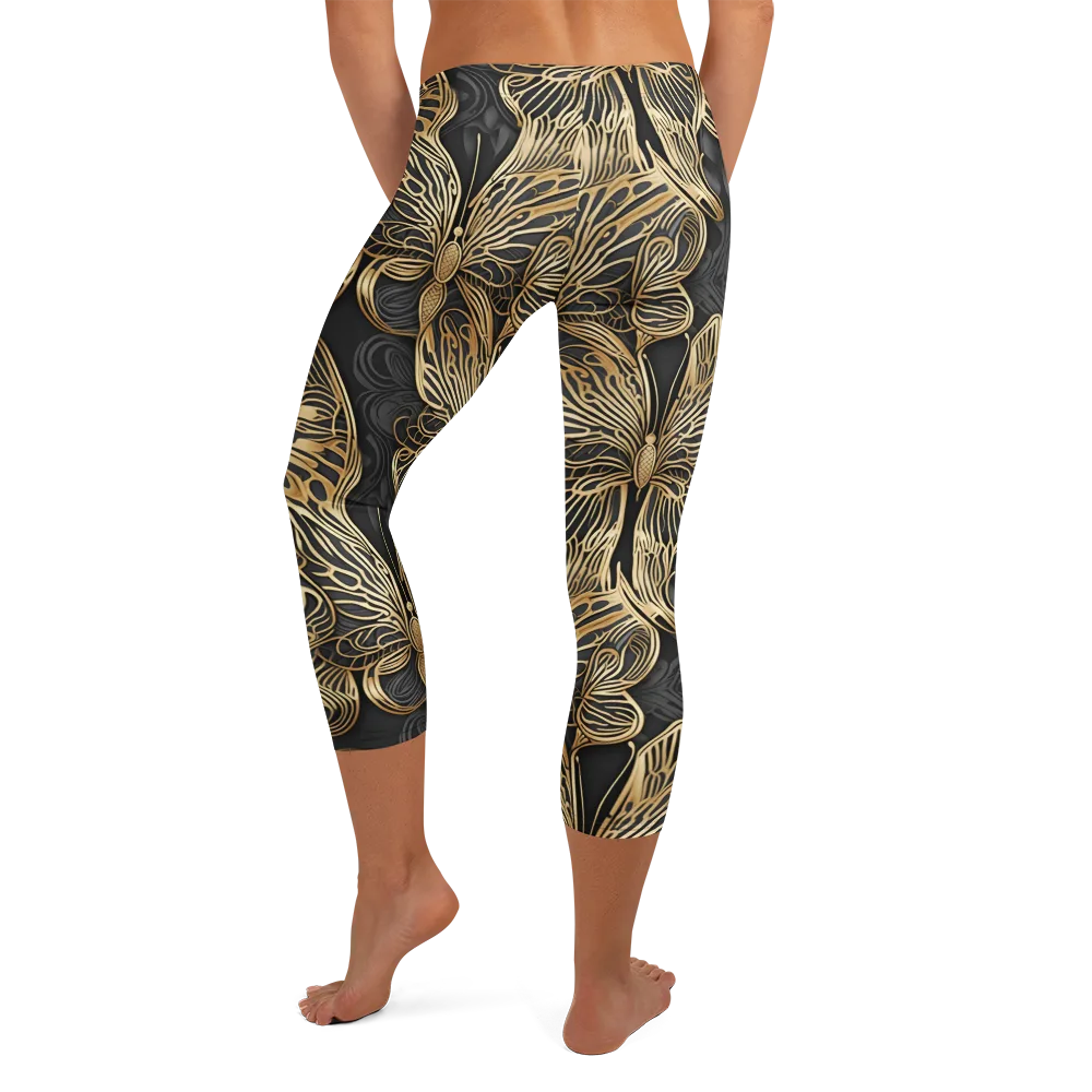Gilded Metamorphosis on Capri Leggings — Back