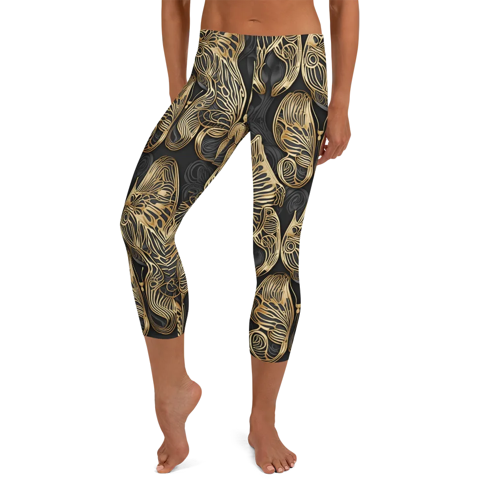 Gilded Metamorphosis on Capri Leggings — Front