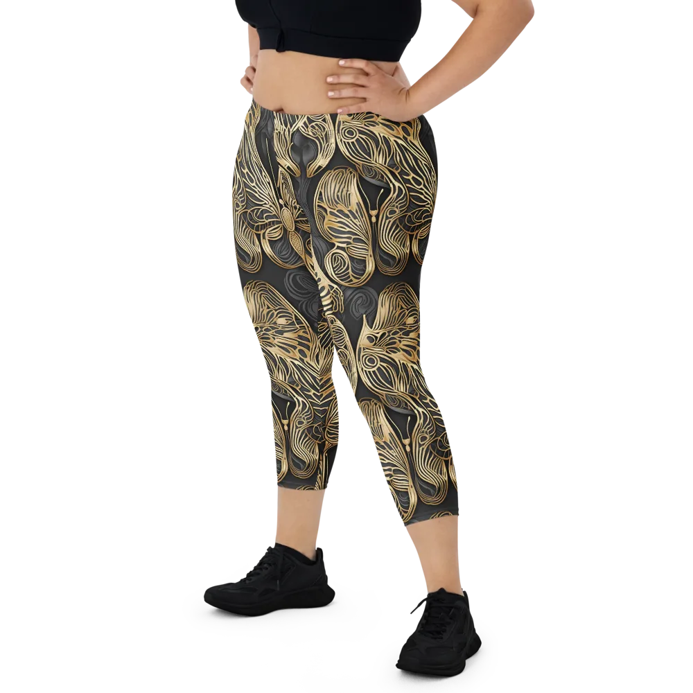 Gilded Metamorphosis on Capri Leggings — Front