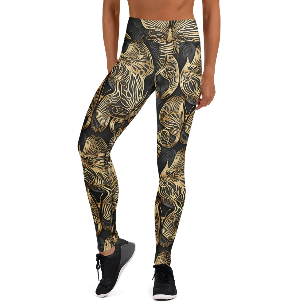 Gilded Metamorphosis on Yoga Leggings — Front