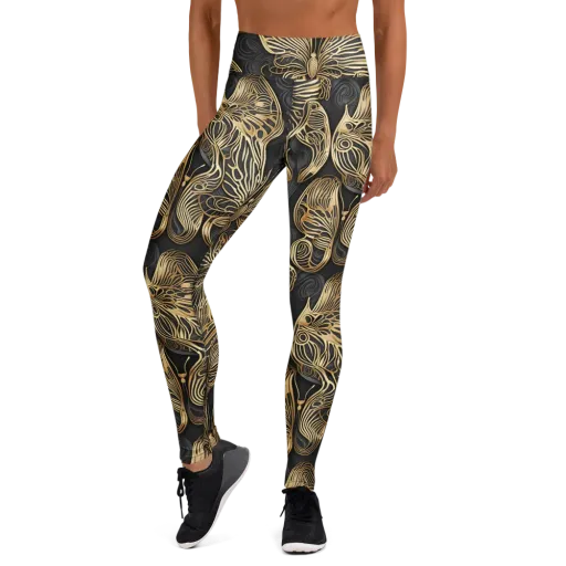 Gilded Metamorphosis on a Yoga Leggings