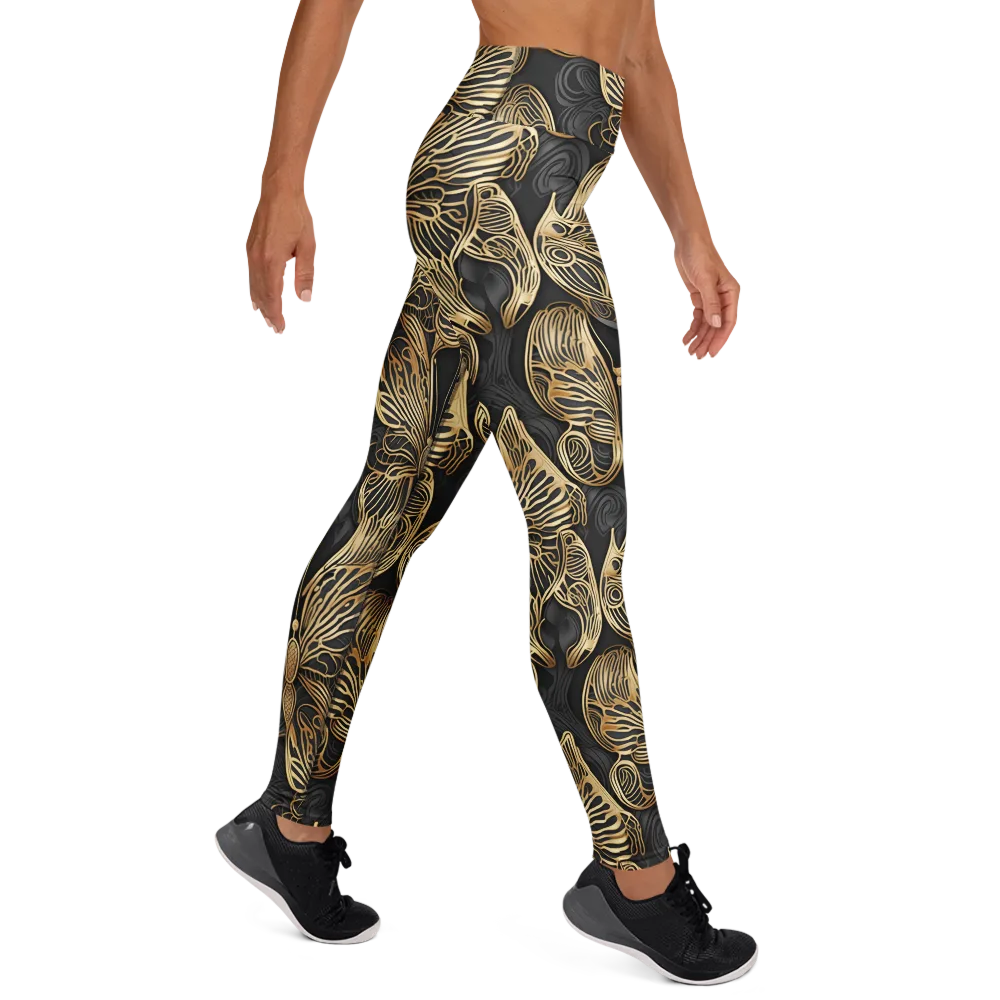 Gilded Metamorphosis on Yoga Leggings — Right