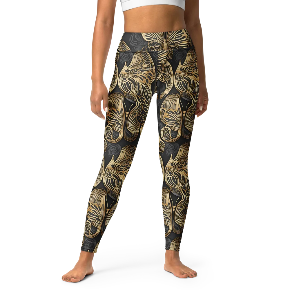 Gilded Metamorphosis on Yoga Leggings — Front