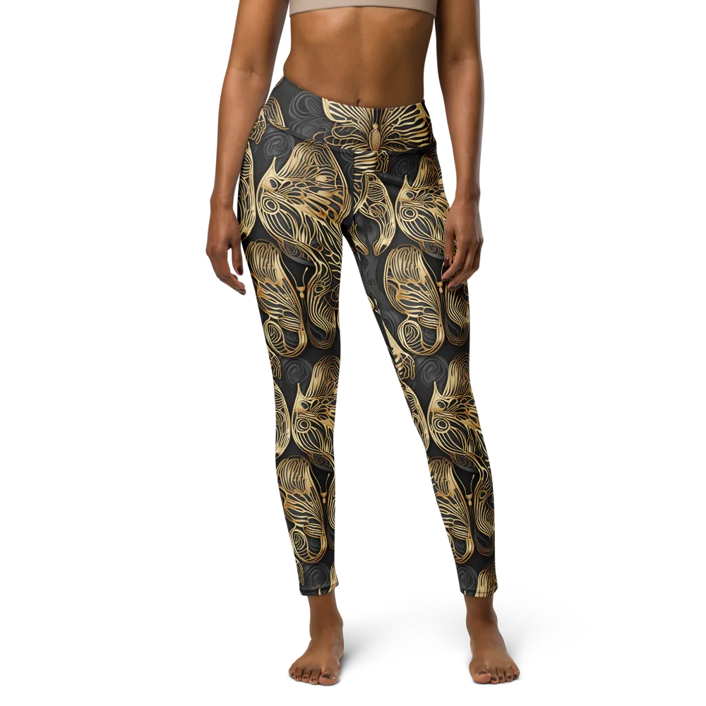 Gilded Metamorphosis on Yoga Leggings — Front