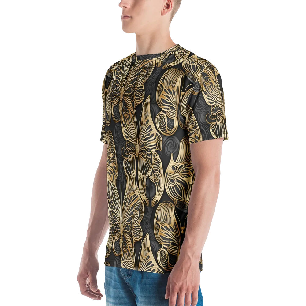Gilded Metamorphosis on Men's Crew Neck T-Shirt — Left