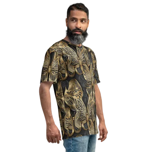 Gilded Metamorphosis on a Men's Crew Neck T-Shirt
