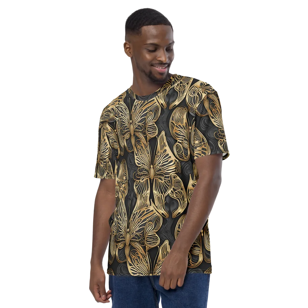 Gilded Metamorphosis on Men's Crew Neck T-Shirt — Left