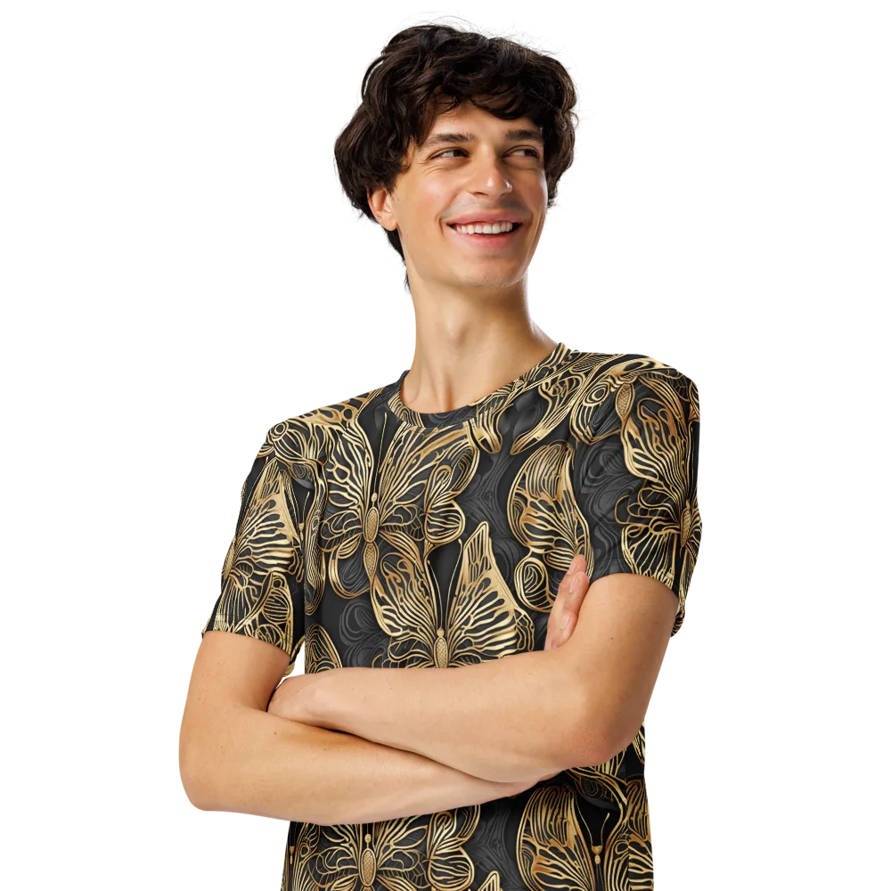 Gilded Metamorphosis on Men's Crew Neck T-Shirt — Left Front