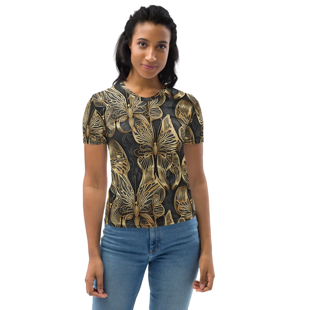 Gilded Metamorphosis on Women's Crew Neck T-Shirt — Front