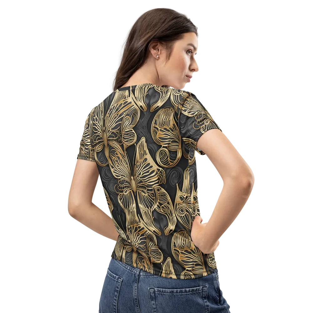 Gilded Metamorphosis on Women's Crew Neck T-Shirt — Back