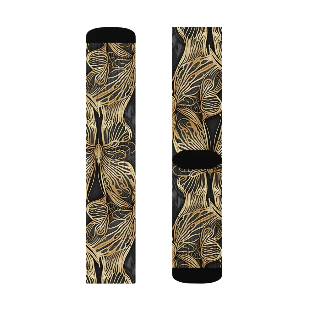 Gilded Metamorphosis on Socks — Left Sock