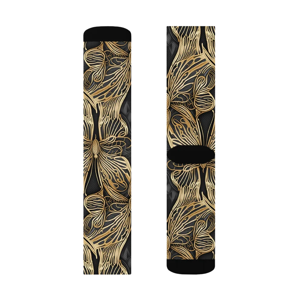 Gilded Metamorphosis on Socks — Right Sock