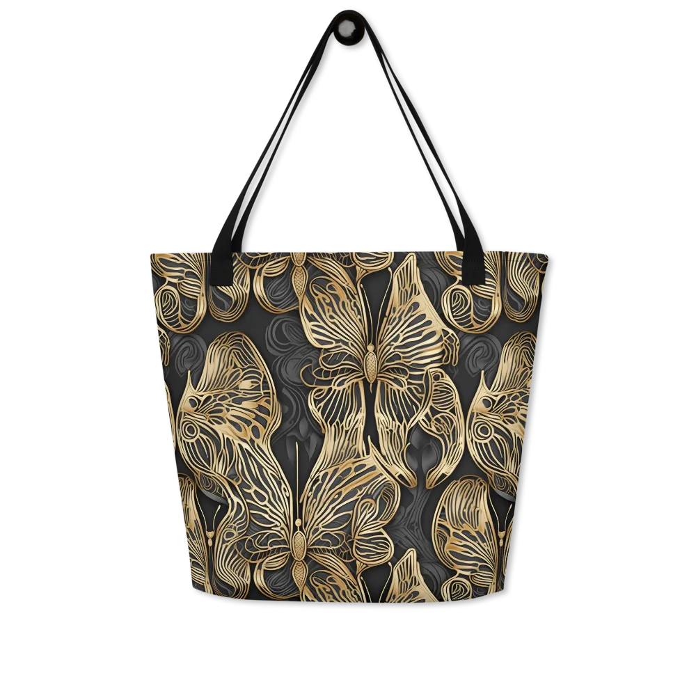 Gilded Metamorphosis on Large Tote Bag W/ Pocket — Front