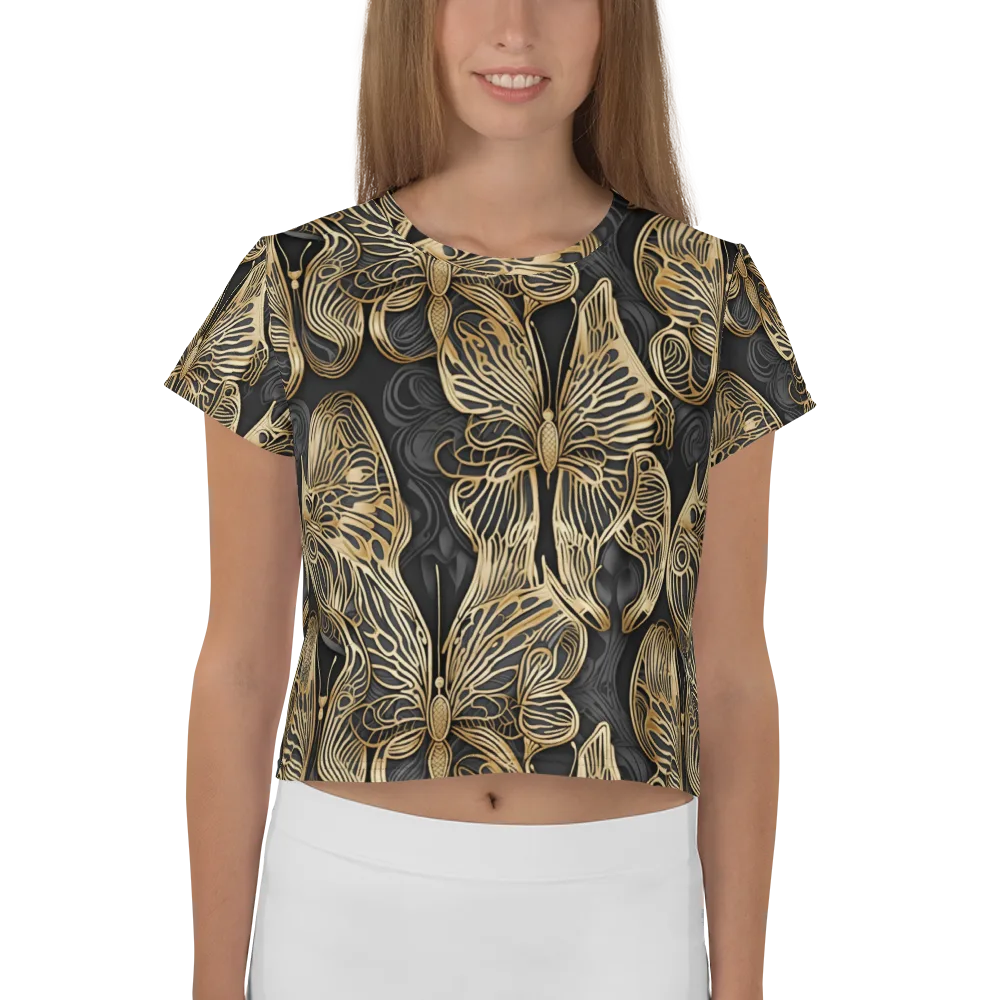 Gilded Metamorphosis on Crop Tee — Front