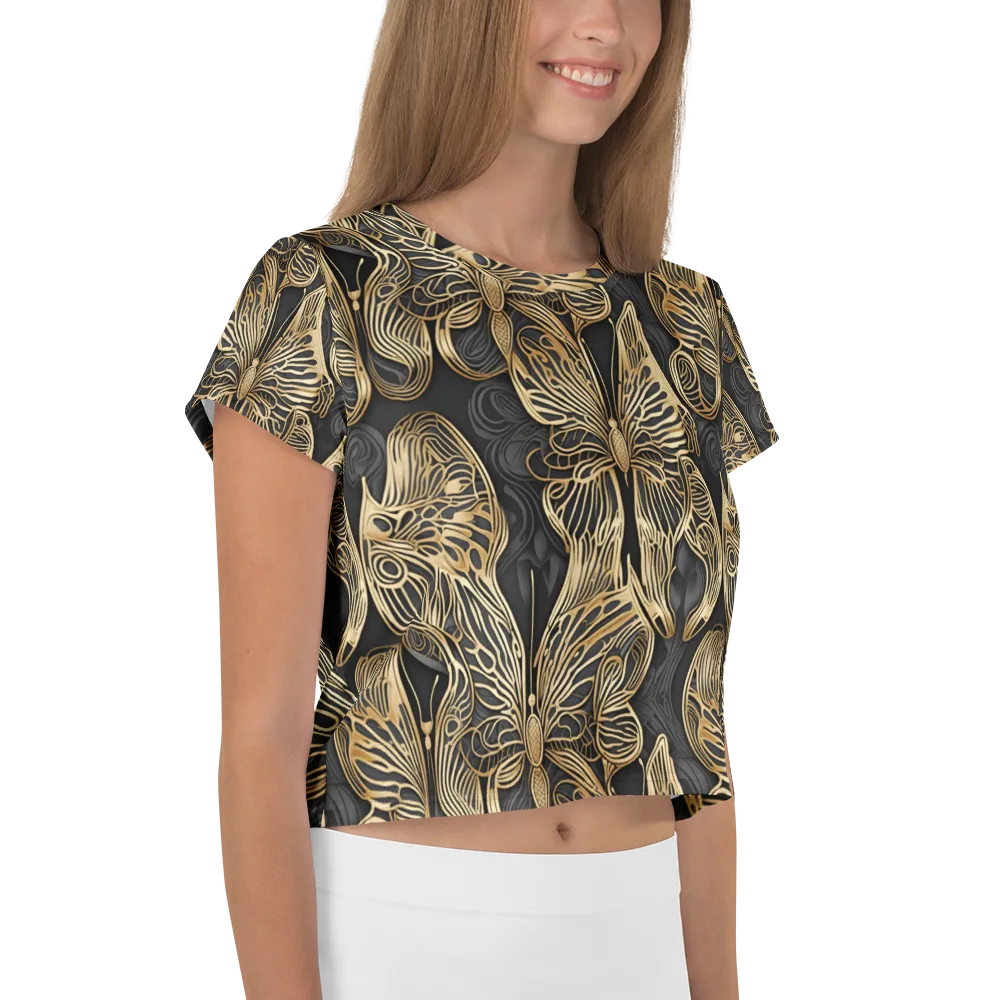 Gilded Metamorphosis on Crop Tee — Right