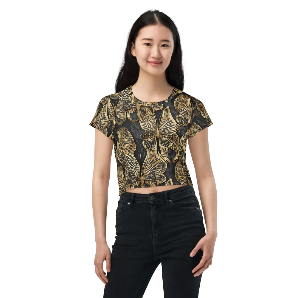 Gilded Metamorphosis on Crop Tee — Front