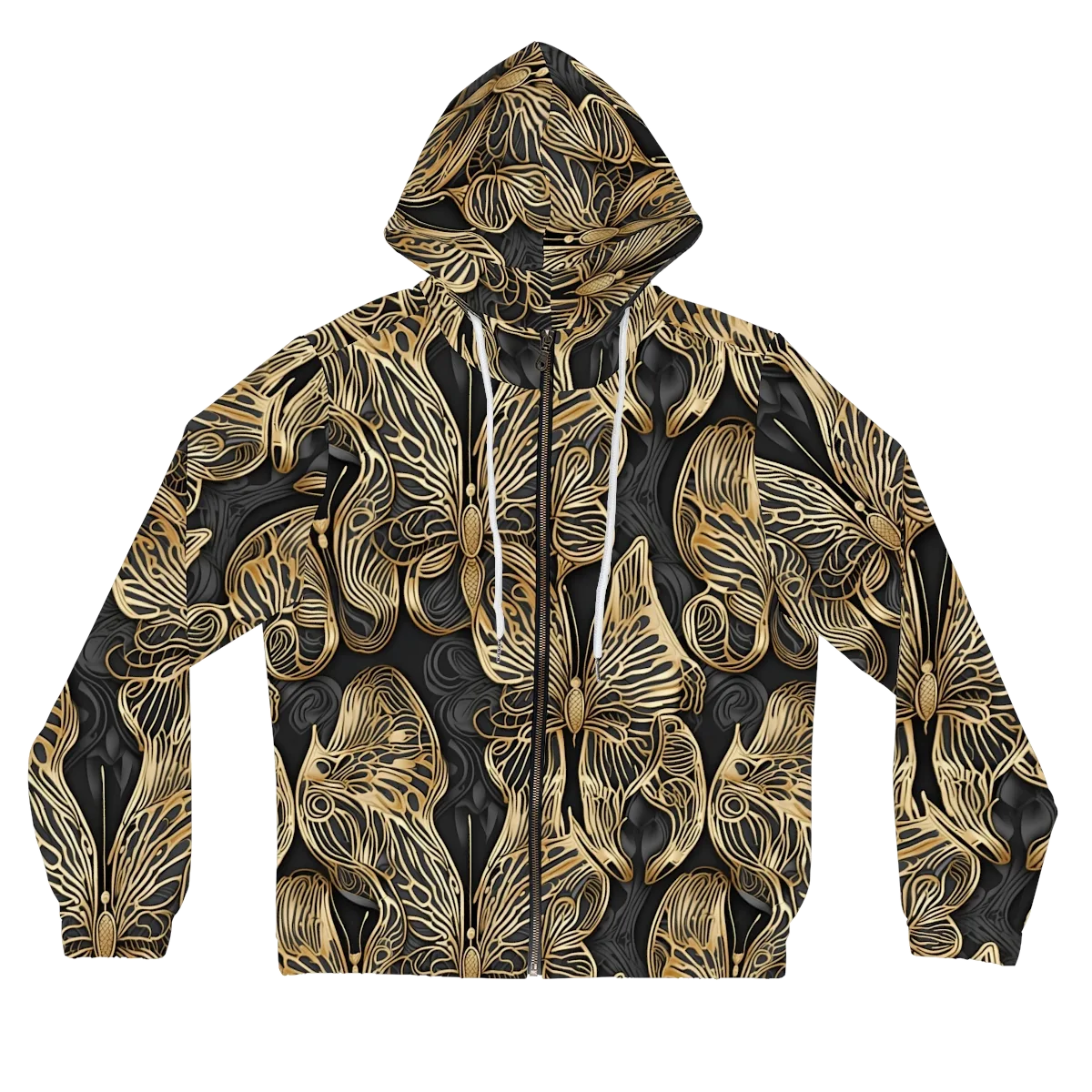 Gilded Metamorphosis on Women's Full-Zip Hoodie — Front