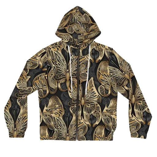 Gilded Metamorphosis on a Women's Full-Zip Hoodie