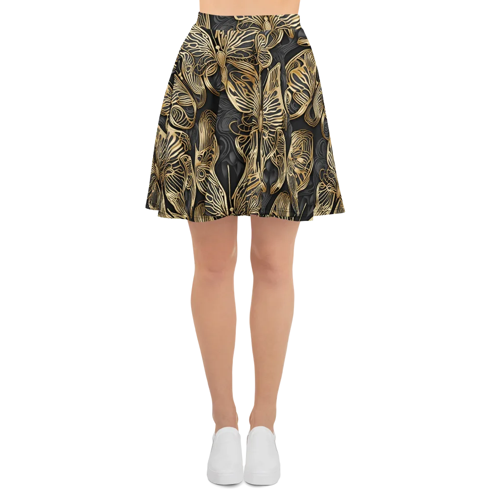 Gilded Metamorphosis on Skater Skirt — Front