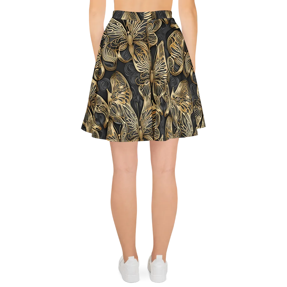 Gilded Metamorphosis on Skater Skirt — Back