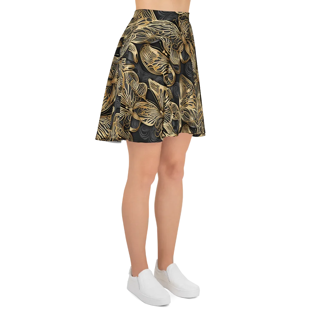 Gilded Metamorphosis on Skater Skirt — Right