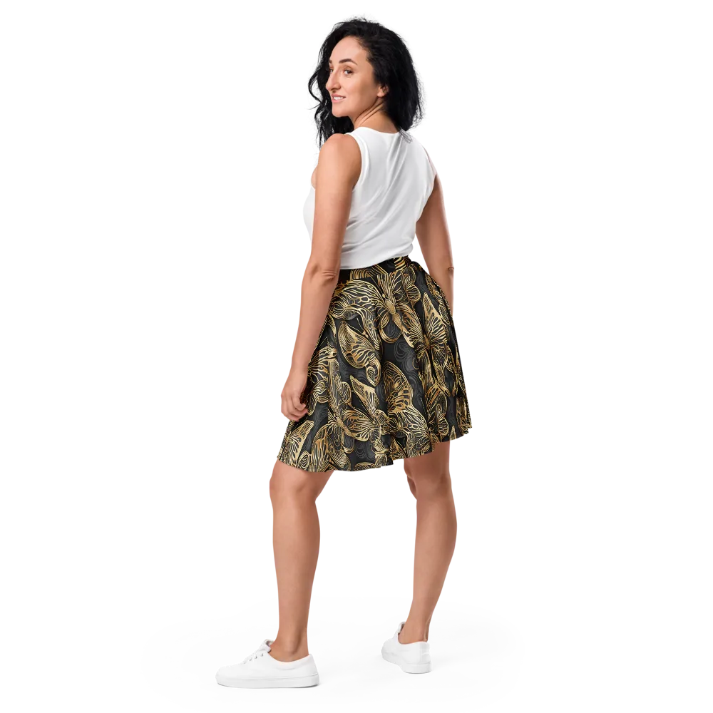 Gilded Metamorphosis on Skater Skirt — Back