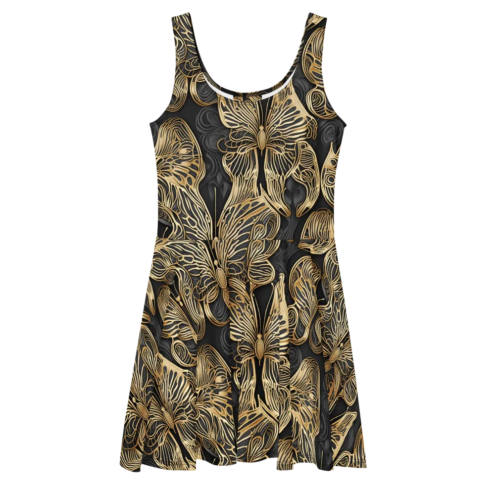 Gilded Metamorphosis on Skater Dress — Front
