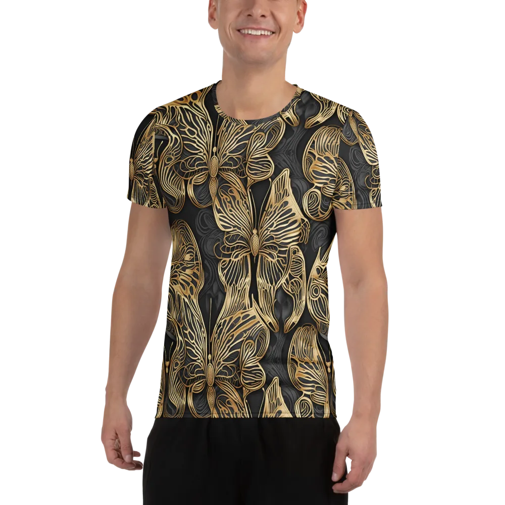 Gilded Metamorphosis on Men's Athletic T-Shirt — Front