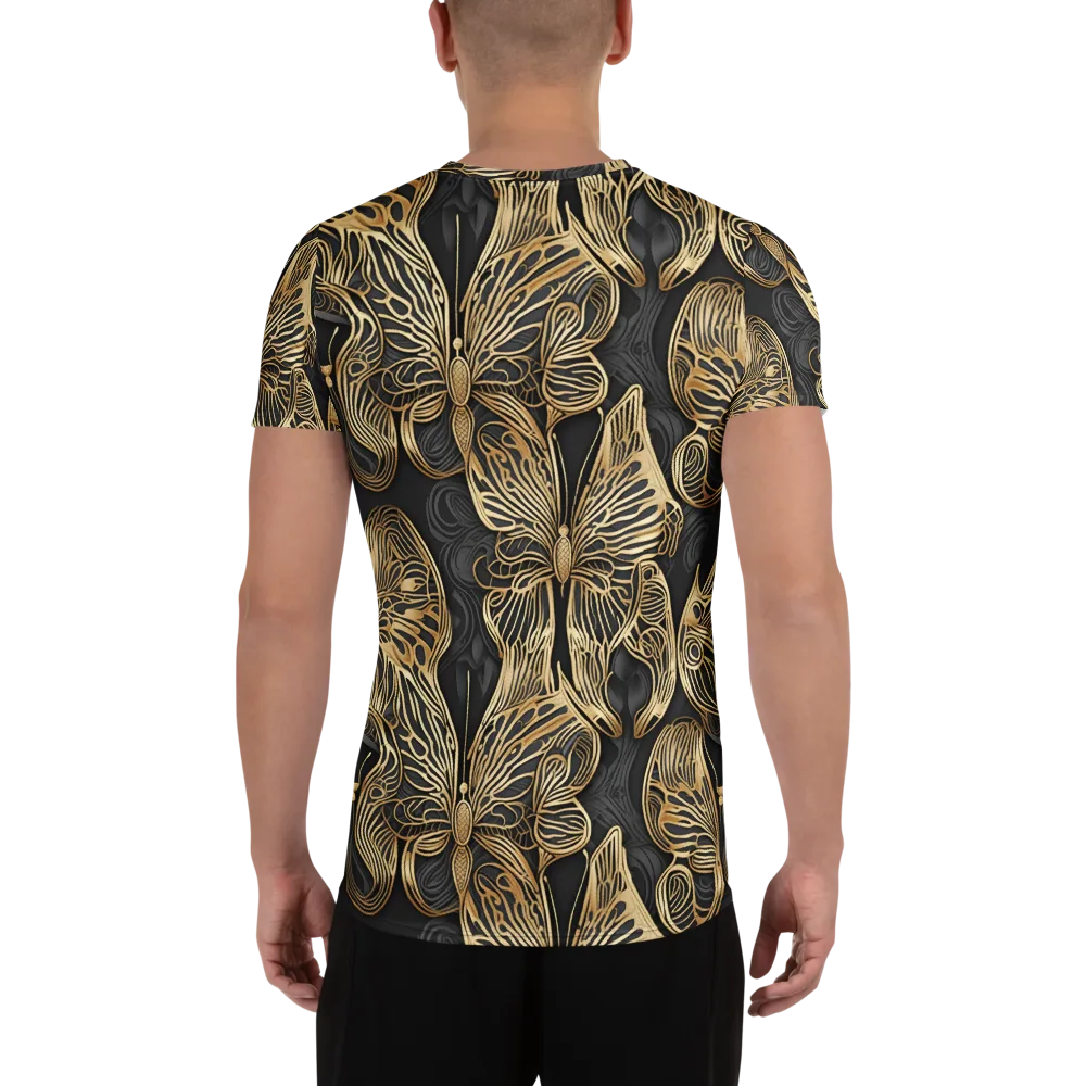 Gilded Metamorphosis on Men's Athletic T-Shirt — Back