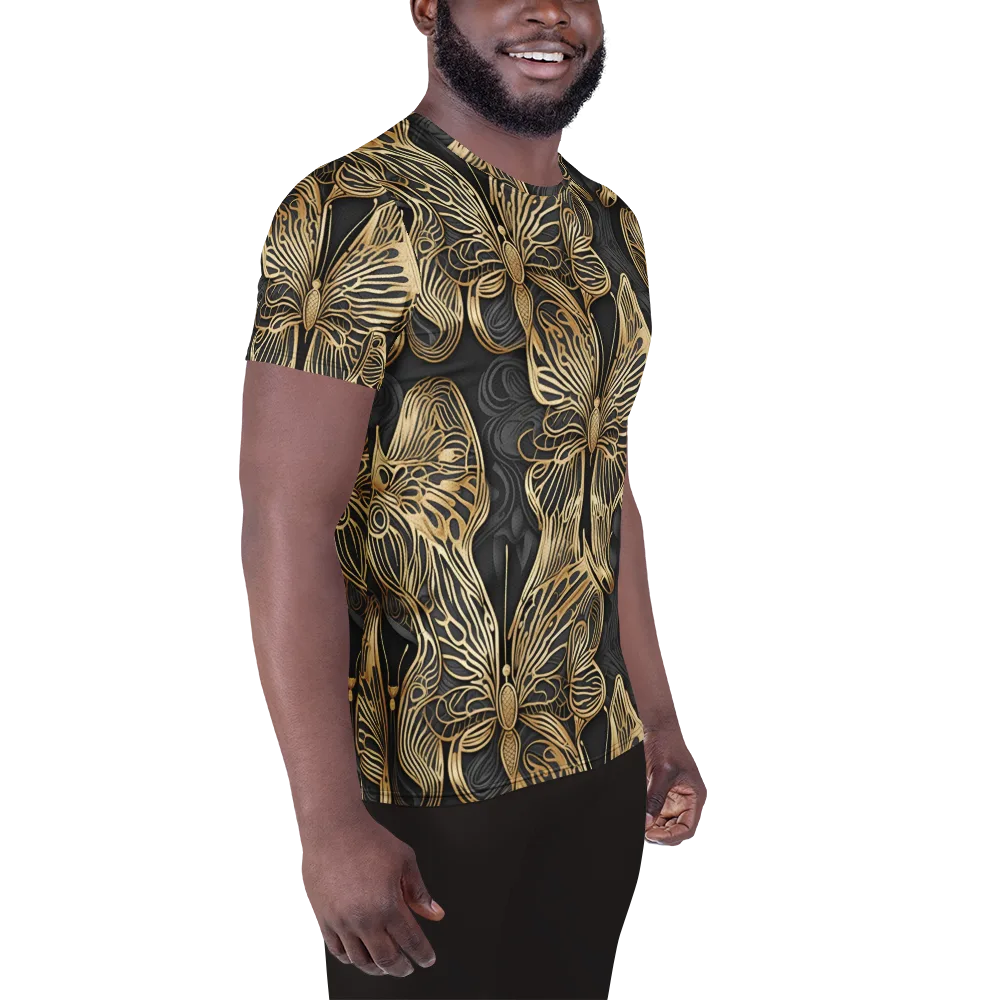 Gilded Metamorphosis on Men's Athletic T-Shirt — Right