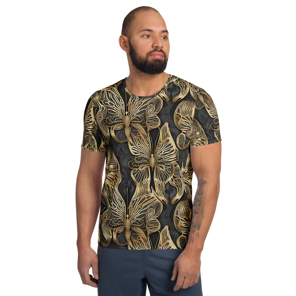 Gilded Metamorphosis on Men's Athletic T-Shirt — Front