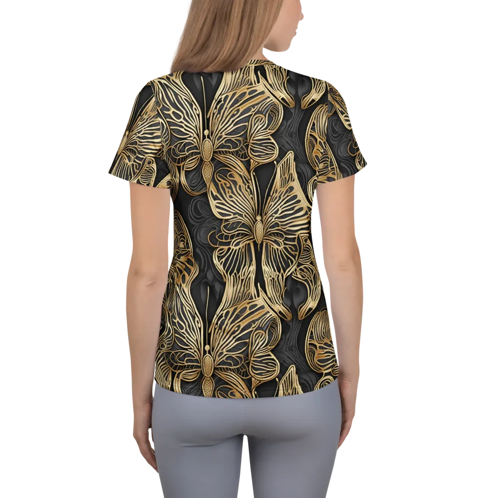 Gilded Metamorphosis on Women's Athletic T-Shirt — Back