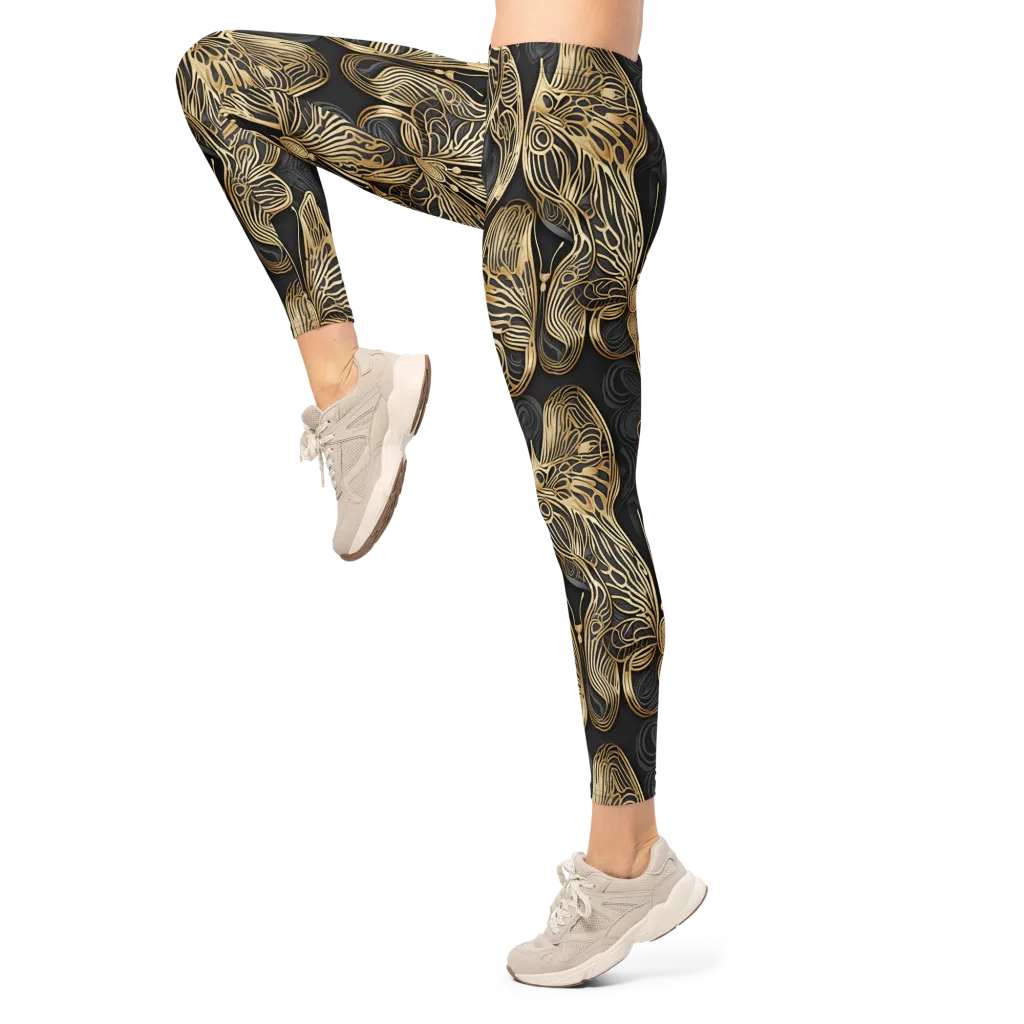 Gilded Metamorphosis on Leggings — Left