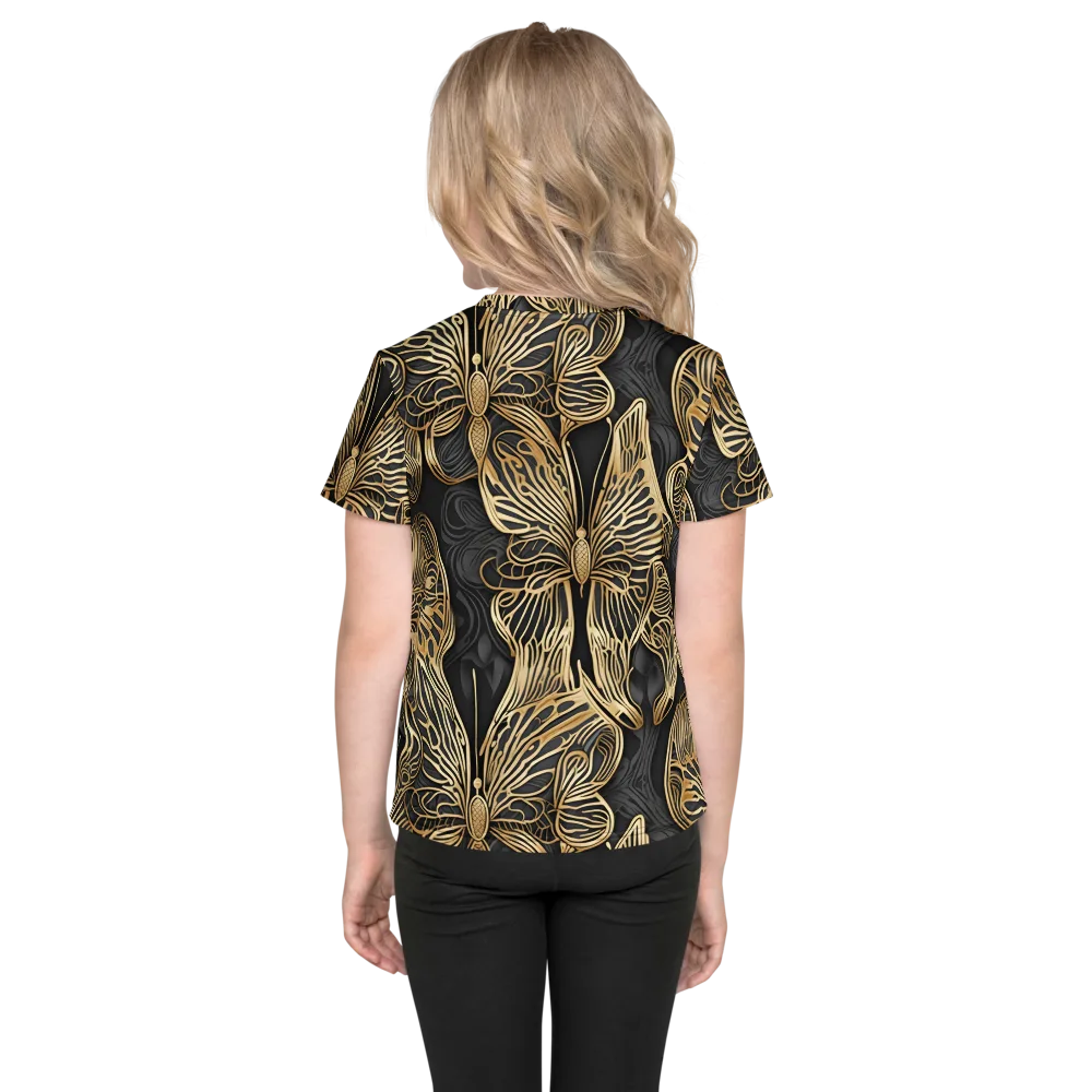 Gilded Metamorphosis on Kids Crew Neck T-Shirt — Back