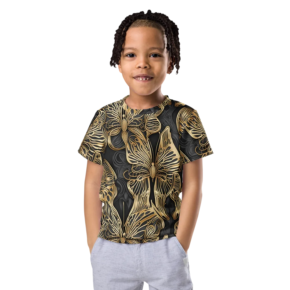 Gilded Metamorphosis on Kids Crew Neck T-Shirt — Front