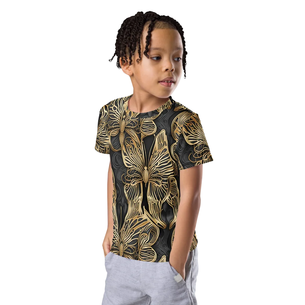 Gilded Metamorphosis on Kids Crew Neck T-Shirt — Left Front