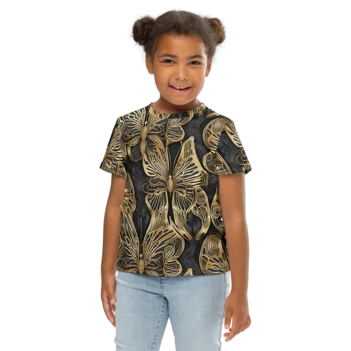 Gilded Metamorphosis on a Kids Crew Neck T-Shirt