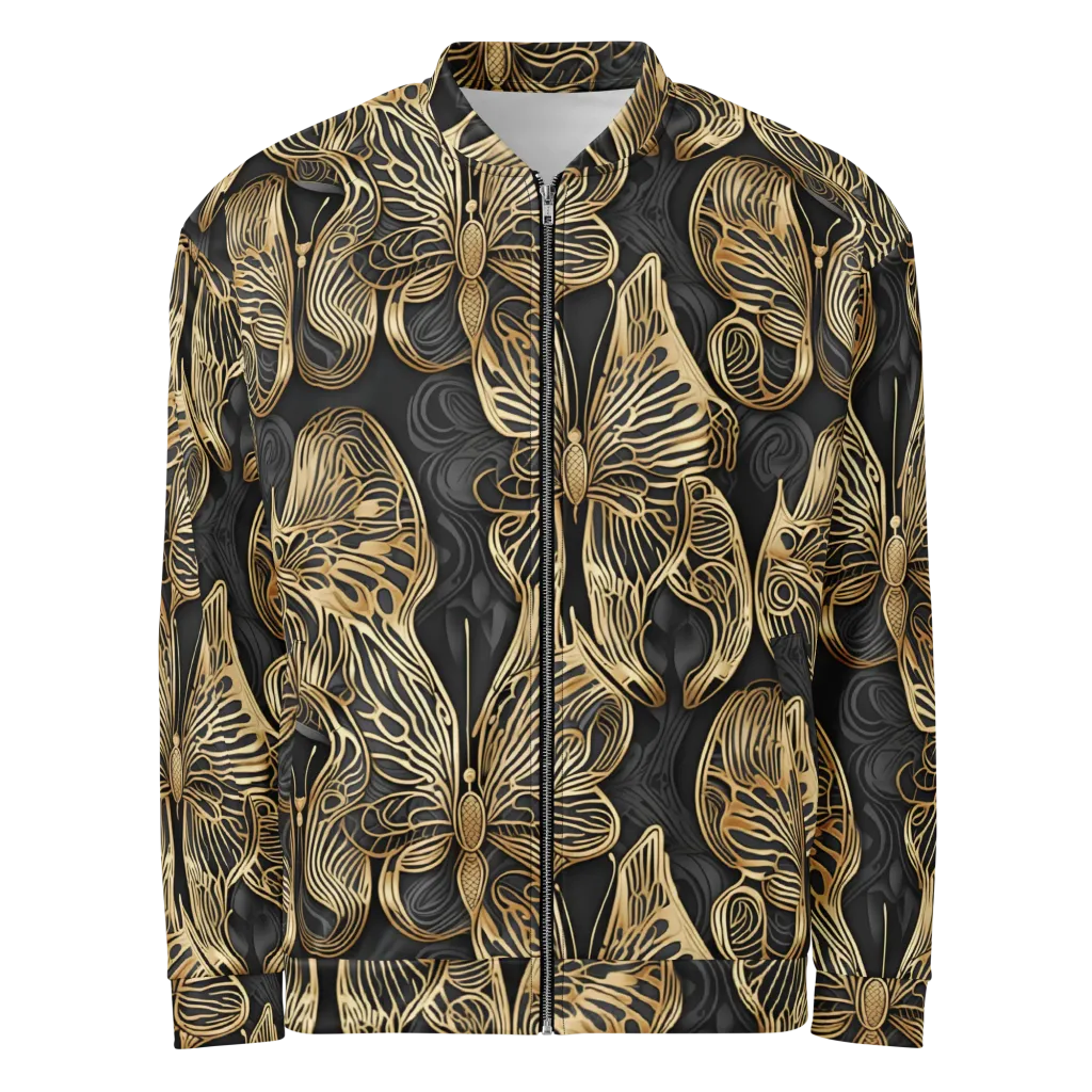 Gilded Metamorphosis on Bomber Jacket — Front