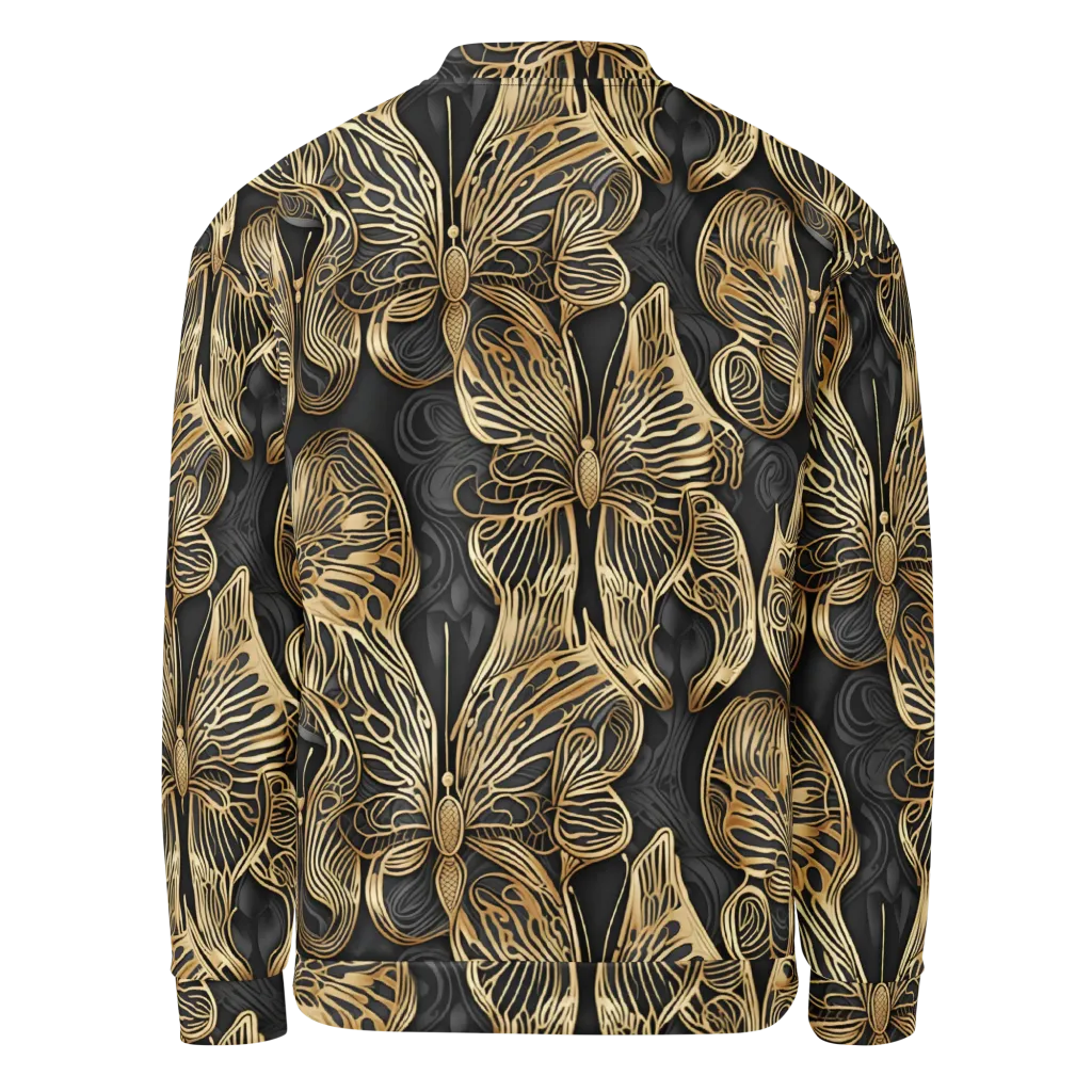 Gilded Metamorphosis on Bomber Jacket — Back