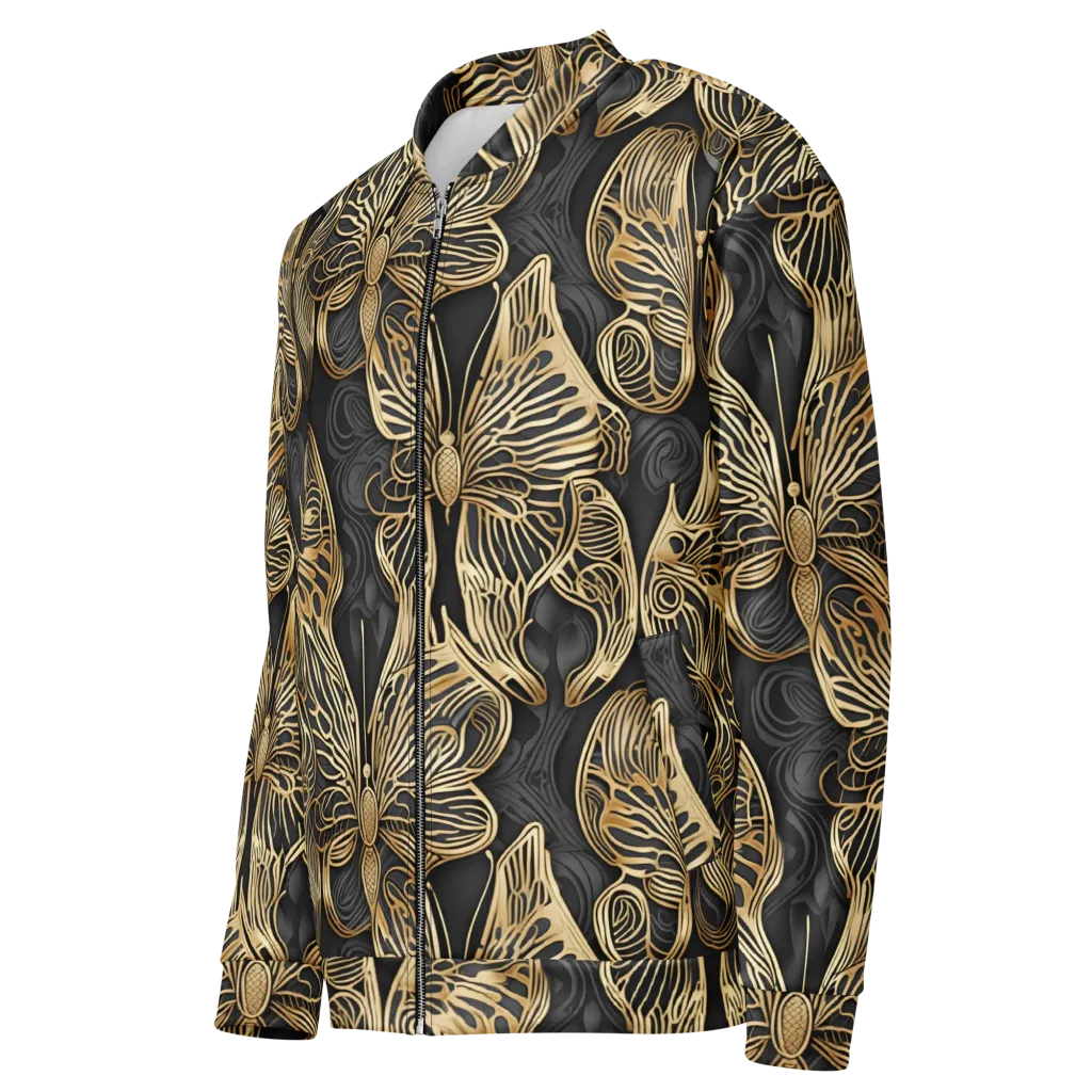 Gilded Metamorphosis on Bomber Jacket — Left Front