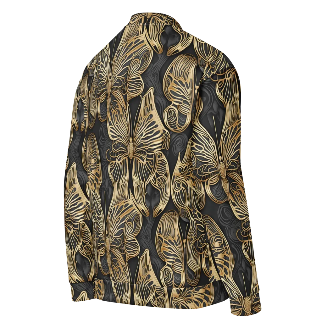 Gilded Metamorphosis on Bomber Jacket — Right Back