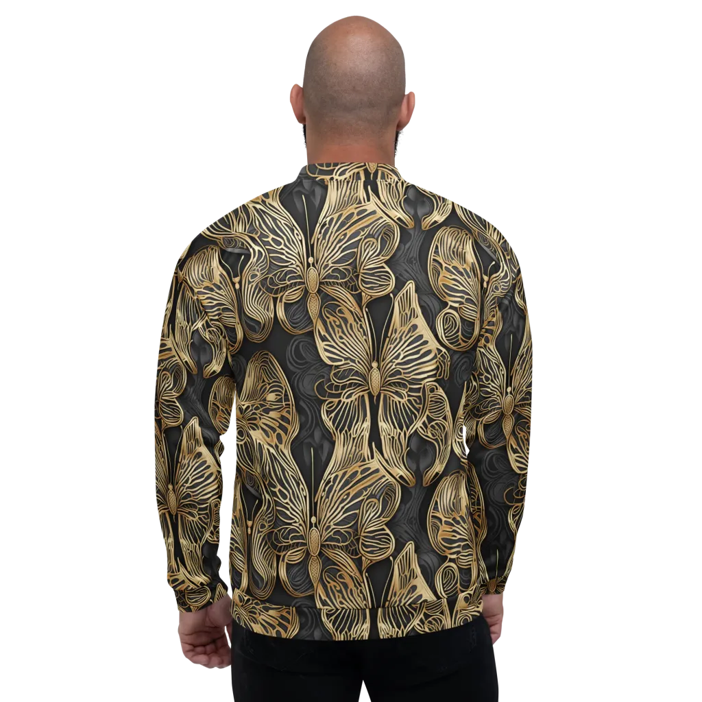 Gilded Metamorphosis on Bomber Jacket — Back