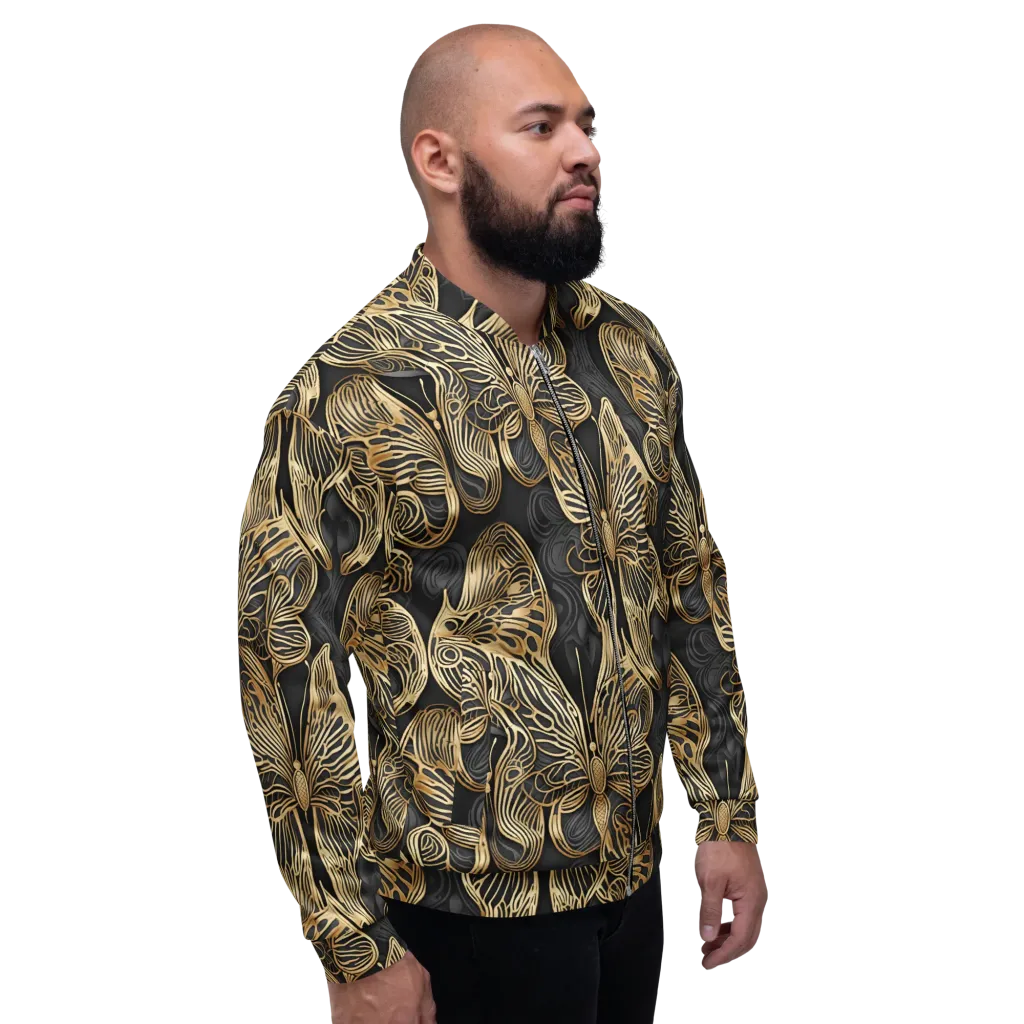 Gilded Metamorphosis on Bomber Jacket — Right