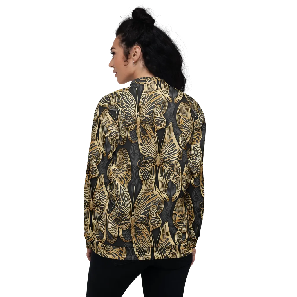 Gilded Metamorphosis on Bomber Jacket — Back