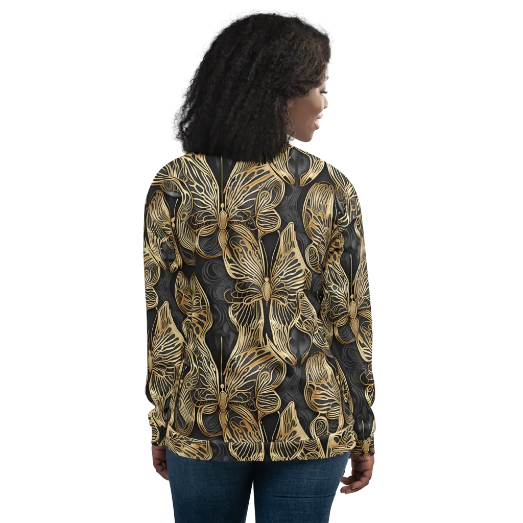 Gilded Metamorphosis on Bomber Jacket — Back