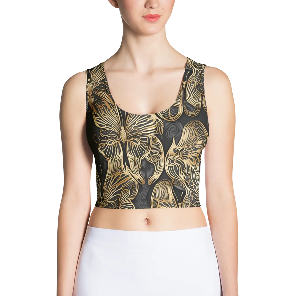 Gilded Metamorphosis on Crop Top — Front