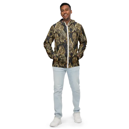 Gilded Metamorphosis on a Men's Windbreaker